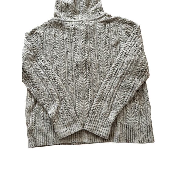 Eddie Bauer Women’s Wool & Cashmere Blend Hooded Cable Knit Fisherman Sweater XL - Picture 11 of 13